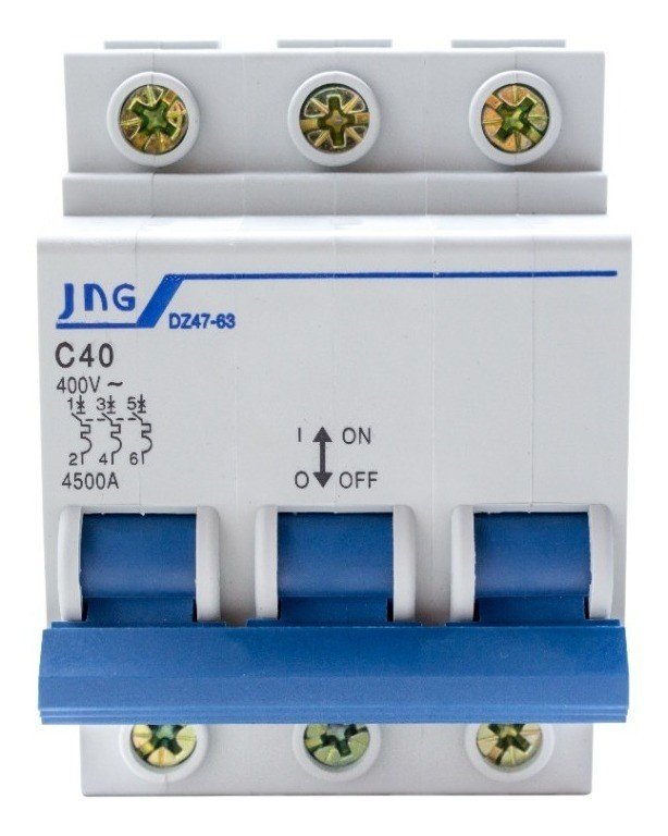 DISJUNTOR DIN TRIPOLAR 40A CURVA C JNG
